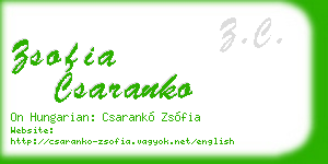 zsofia csaranko business card