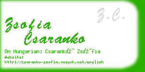 zsofia csaranko business card